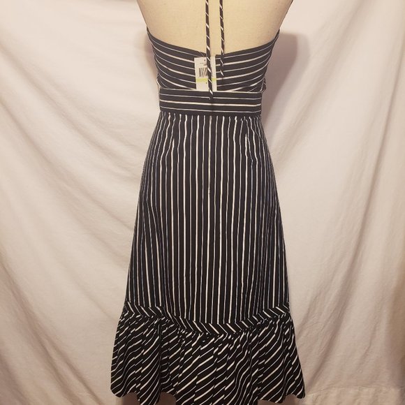 NWT Max & Cleo Sleeveless Dress Black White Stripe 4 - Picture 8 of 8